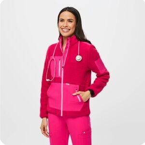 PINK FIGS SHERPA ON SHIFT JACKET